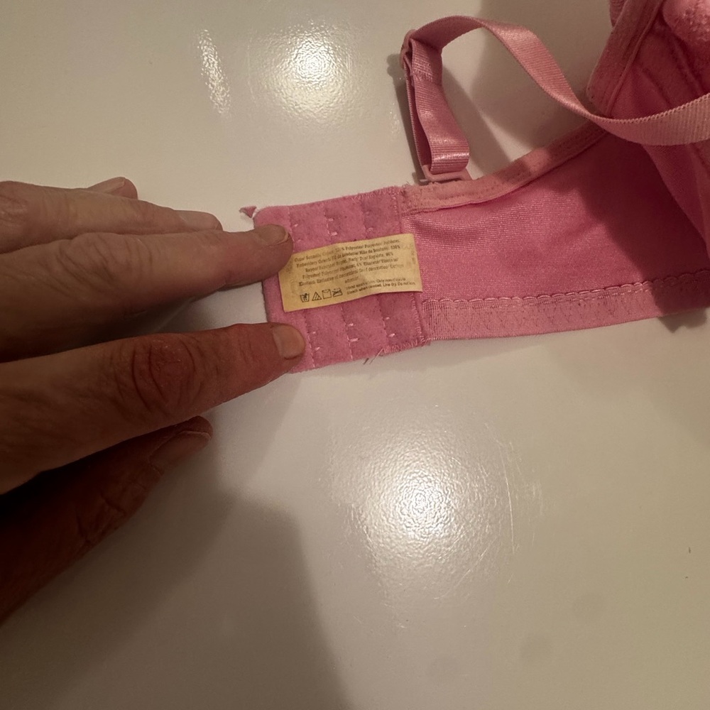 Pink Embroidered Bra — Supportive Sweetheart Silhouette - Picture 9 of 9